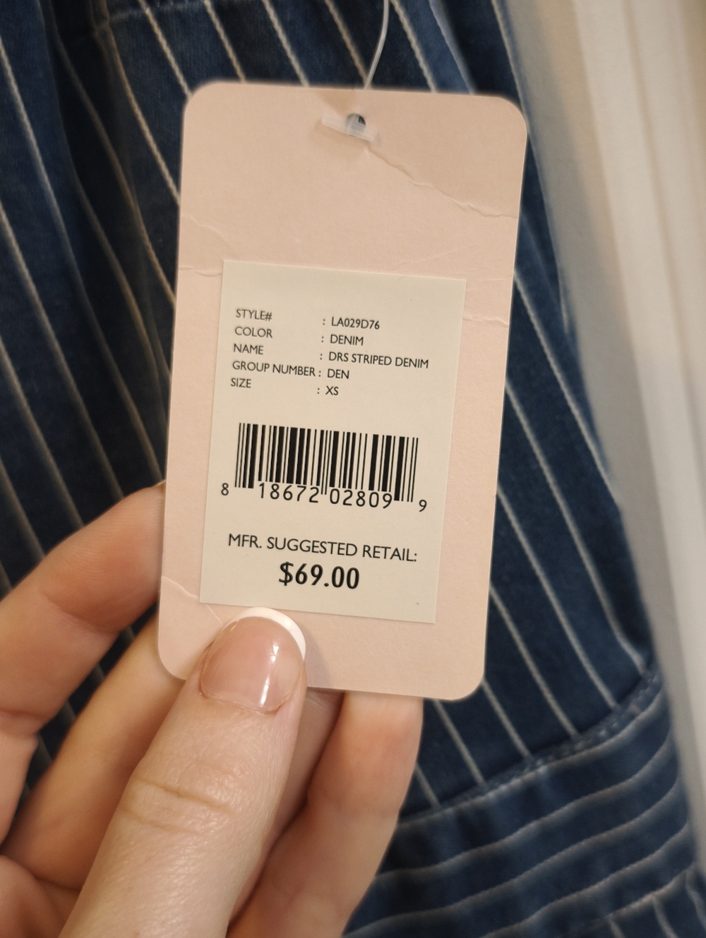 Chelsea & Violet NWT Stripe Denim Jumpsuit With Tie Straps - Picture 4 of 9